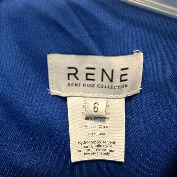 Rene Ruiz Collection 3D FLORAL SLEEVE FIT AND FLARE SCUBA GOWN size 6 - Picture 7 of 7